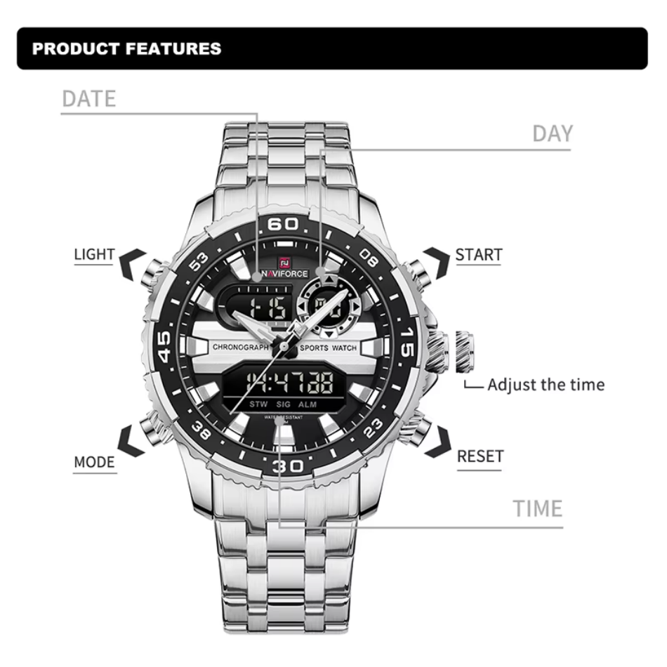 Men's Watches NAVIFORCE Origin - Citizen Watch Tsuyosa ulasan dan harga