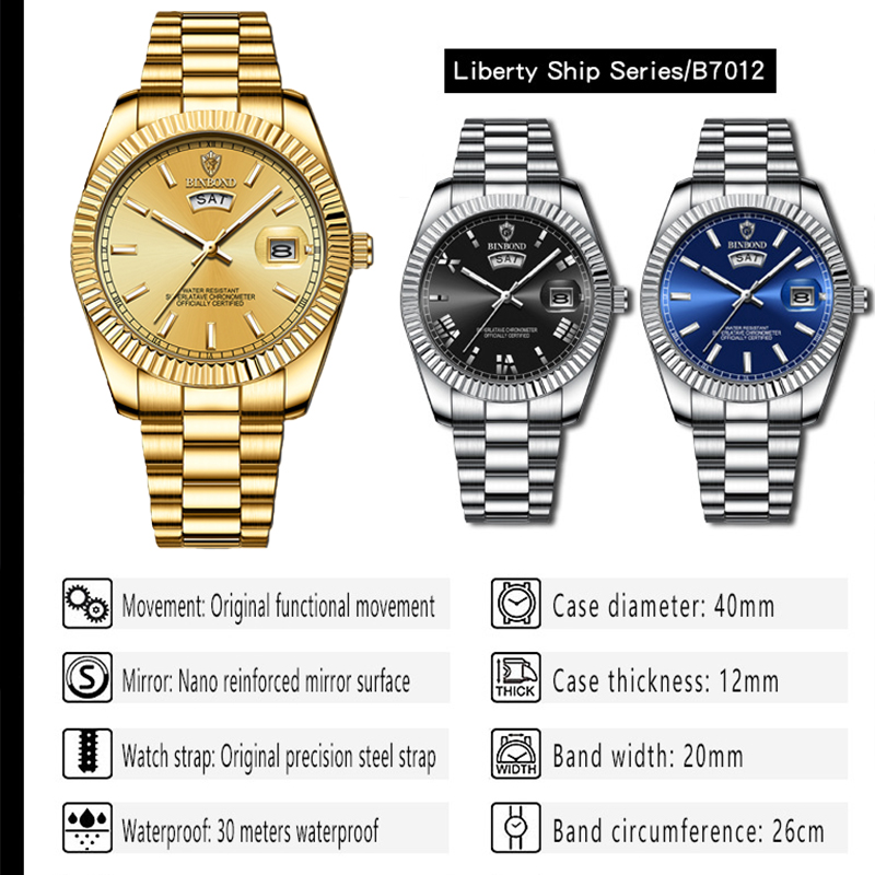 BINBOND B7012 Mens Fashion Bus - Rolex Watch Datejust ulasan dan harga