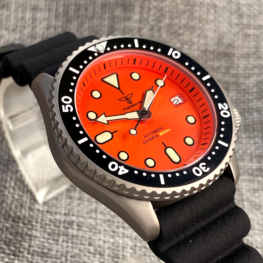 Tandorio 41mm Titanium NH35 Me - Rubber Strap Diver ulasan dan harga