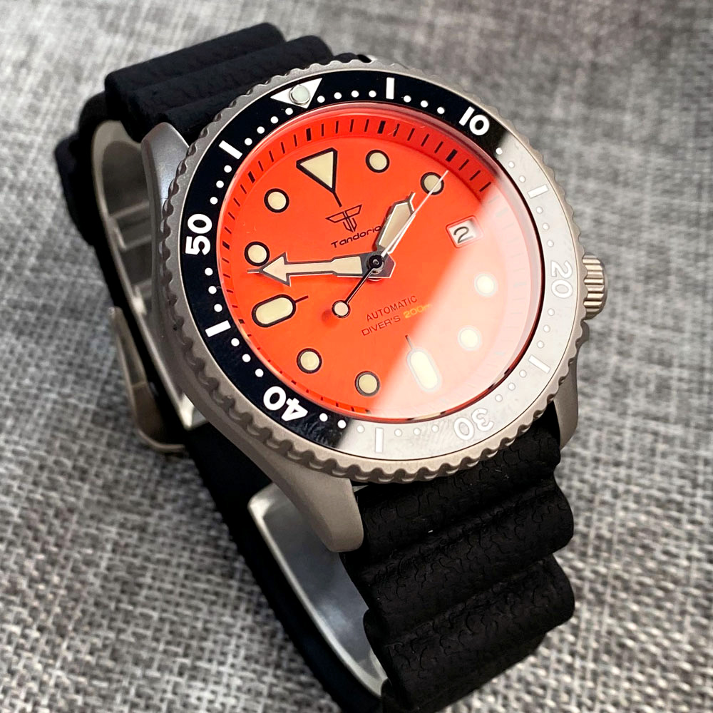 Tandorio 41mm Titanium NH35 Me - Rubber Strap Diver ulasan dan harga