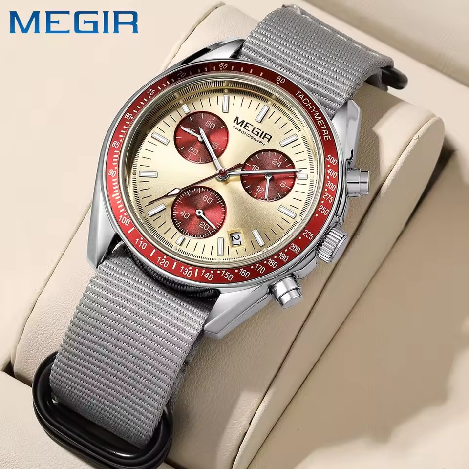 MEGIR 2247 Men's Luxury Quartz - Canvas Strap Watch ulasan dan harga