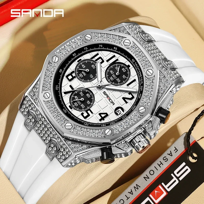 SANDA 7026 Men's Quartz Watch  - Rubber Strap Diver ulasan dan harga