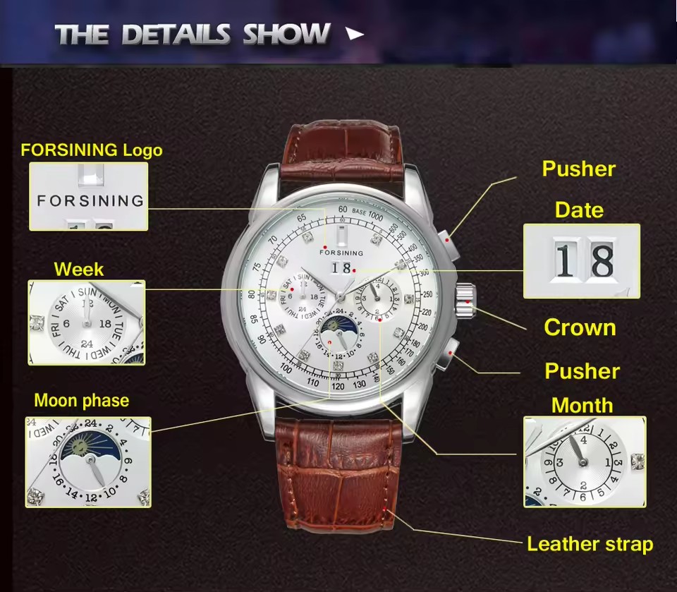 FORSINING Replica Multifunctio - Patek Philippe Watch Aquanaut ulasan dan harga