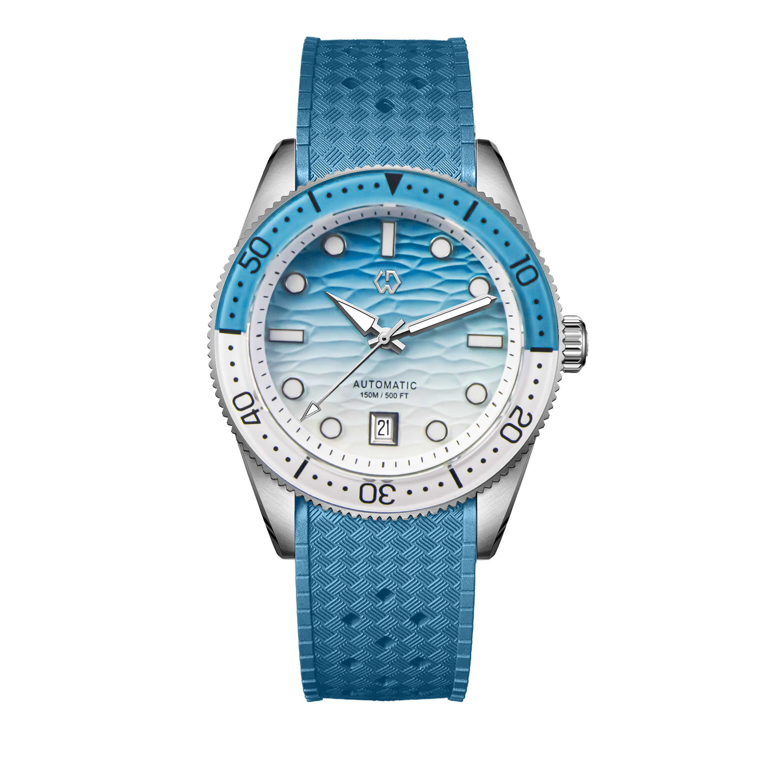 40mm Diver Watch Texture Men's - Rubber Strap Diver ulasan dan harga