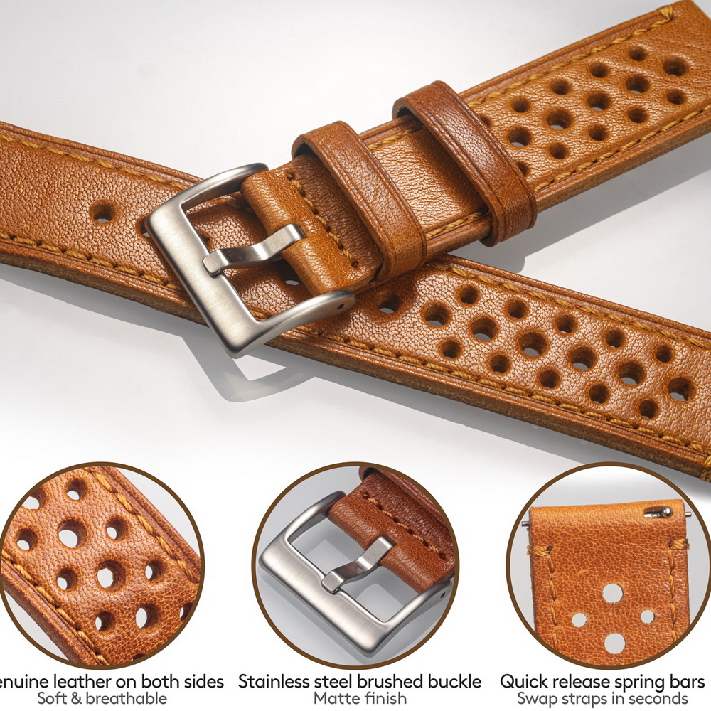 Hemsut Cowhide Watch Band Quic - Suede Strap Watch ulasan dan harga